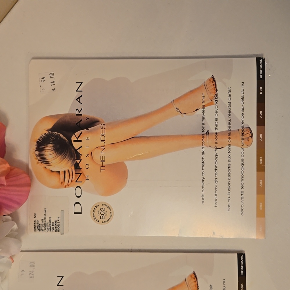New Donna Karan The Nudes 7 Denier Pantyhose Tights Medium